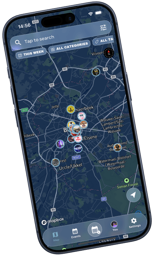 The event map in the Nooba app